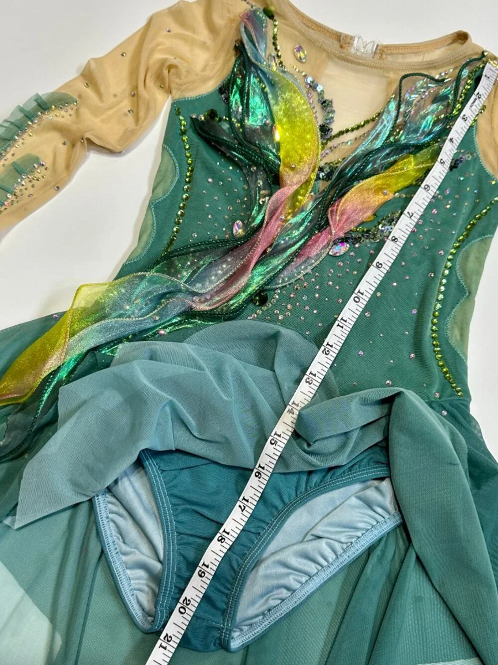New Deep green Crystal Figure Skating Dress Girl 10 (5~8T)